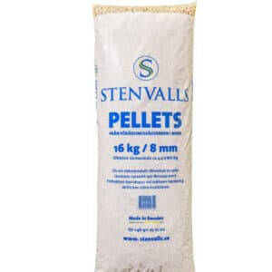 8 mm Stenvalls-Pellets 896 kg palle 16 kg poser. Kr. 80850,00 pr palle 33 paller. Leveres kun ved hele træk. Kunde læsser selv af.